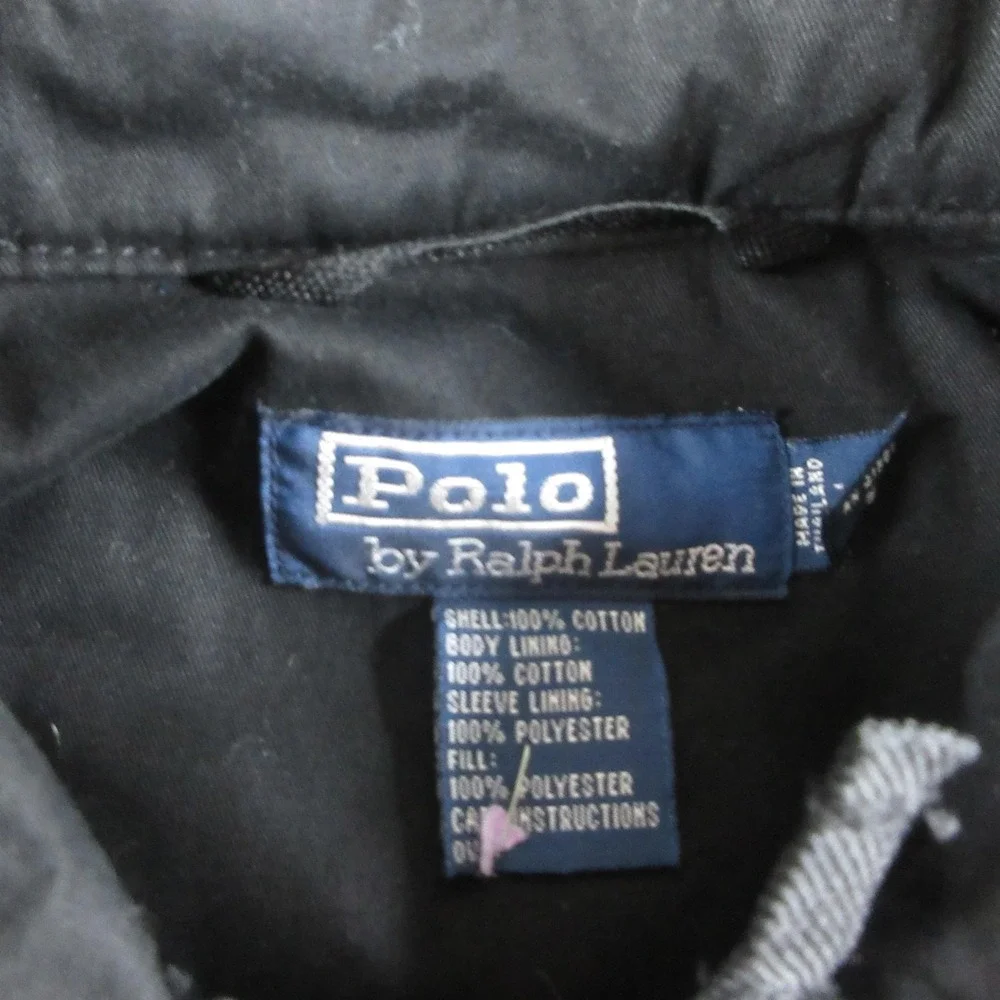Polo Ralph Lauren Jacket Mens M Black Canvas Button Front Tin Oil Chore Coat‎